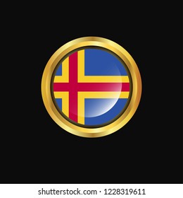 Aland flag Golden button