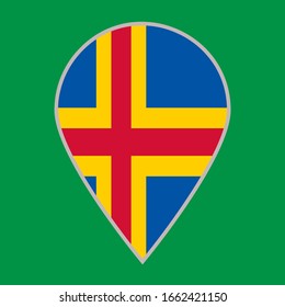 Aland flag icon travel vector illustration eps 10.