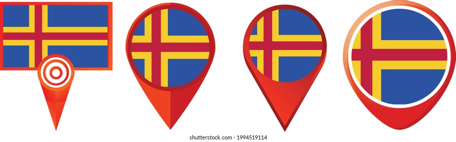 Icono de la bandera de Aland . conjunto de iconos web . colección de iconos. Ilustración vectorial simple.