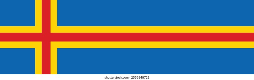 Aland flag long banner digital vector illustration