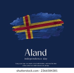 Aland Flag Made of Glitter Sparkle Brush Paint Vector, Celebrating Aland Independence Day.