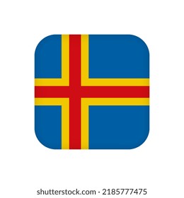 Bandera de Aland, colores oficiales. Ilustración vectorial.