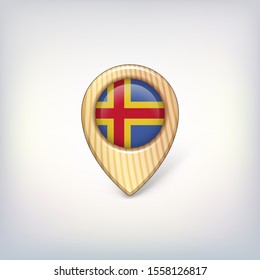 Aland flag as pointer icon, vector flag of Aland.