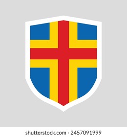 Aland-Flag im Schild-Shape-Symbol