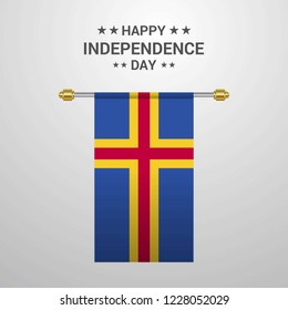 Aland Independence day hanging flag background