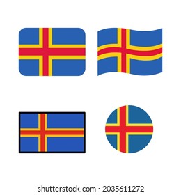 Aland island icon vector isolated on white background