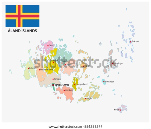 Aland Islands Administrative Political Vector Map Stock Vector Royalty Free