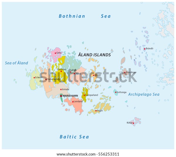 Aland Islands Administrative Political Vector Map Stock Vector Royalty Free