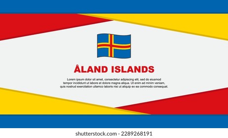 Aland Islands Flag Abstract Background Design Template. Aland Islands Independence Day Banner Cartoon Vector Illustration. Aland Islands Vector