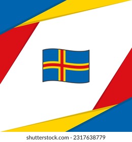 Aland Islands Flag Abstract Background Design Template. Aland Islands Independence Day Banner Social Media Post. Aland Islands