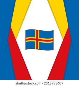 Plantilla de diseño de fondo de resumen de la bandera de las islas Aland. Cartel del Día de la Independencia de las Islas Aland en medios sociales. Antecedentes de las islas Aland