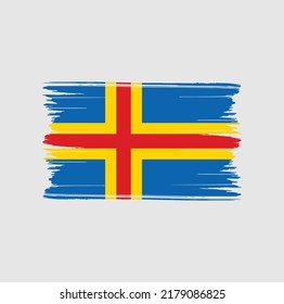 Aland Islands Flag Brush. National Flag