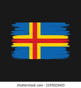 Aland Islands Flag Brush. National Flag