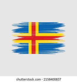 Aland Islands Flag Brush Vector Illustration