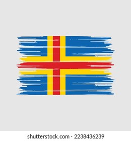 Aland Islands Flag Brush Vector Illustration