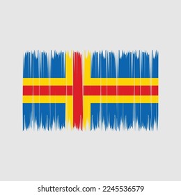 Ilustración del vector de pincel de bandera de las islas Aland