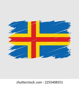 Aland Islands Flag Brush Vector Illustration