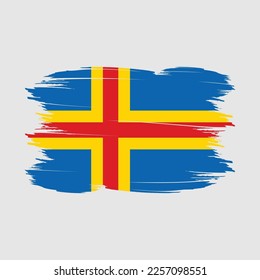 Aland Islands Flag Brush Vector Illustration