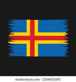 Aland Islands Flag Brush Vector Illustration