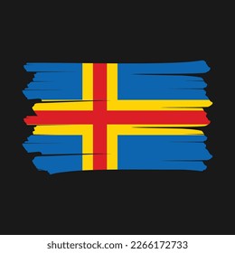 Aland Islands Flag Brush Vector Illustration