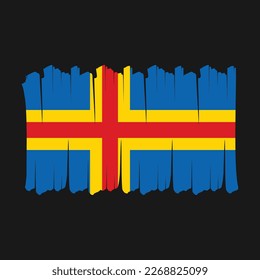 Aland Islands Flag Brush Vector Design
