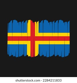 Ilustración del vector de pincel de bandera de las islas Aland