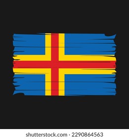 Aland Islands Flag Brush Vector Illustration