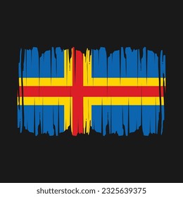 Aland Islands Flag Brush Vector Illustration