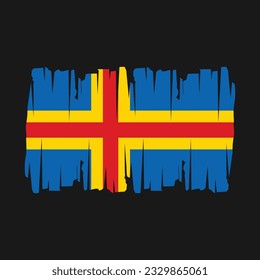 Aland Islands Flag Brush Vector Illustration