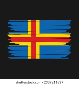 Aland Islands Flag Brush Vector Illustration