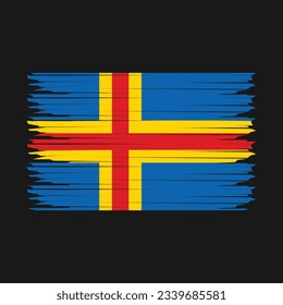 Ilustración del vector de pincel de bandera de las islas Aland