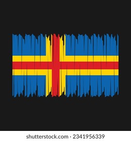Ilustración del vector de pincel de bandera de las islas Aland