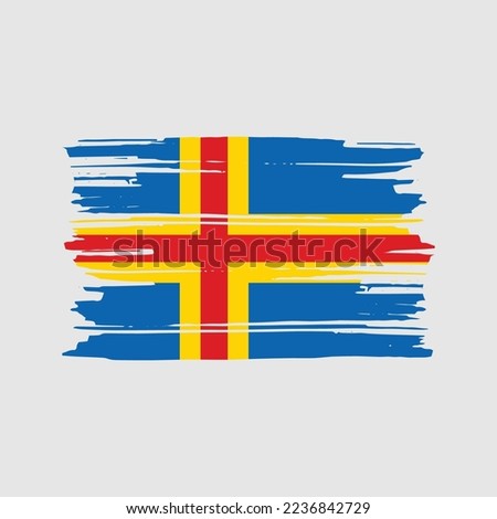 Aland Islands Flag Brush Vector Illustration