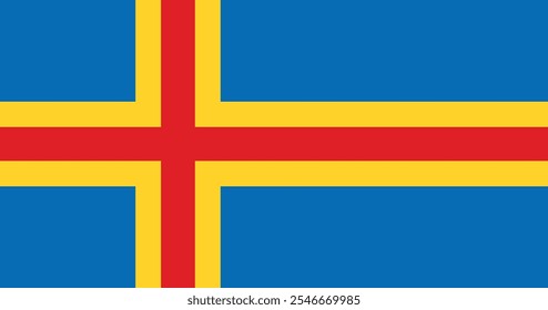 Aland Islands Flag Illustration Premium Quality High Resolution 300DPI