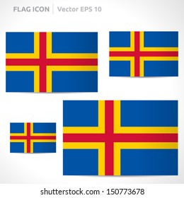 Aland Islands flag template | vector symbol design | color red yellow and blue | icon set