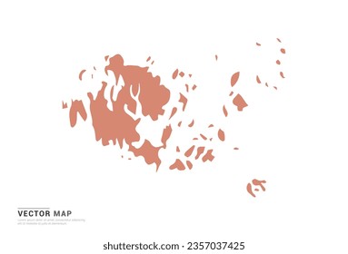 Aland Islands Map - abstract style orange isolated on white background for design vector.