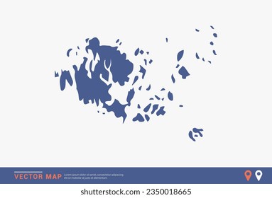 Aland Islands Map - blue abstract style isolated on white background for infographic, design vector.