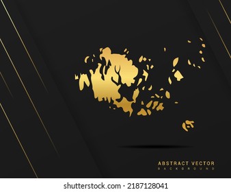 Aland Islands map of gold gradient style vector Illustration.