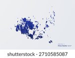 Aland Islands Map - Polygon Style Vector Illustration in Deep Blue Gradient, Low Poly Geometric Design, Clean Silhouette Isolated on White Background for Infographics.