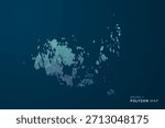 Aland Islands Map - Polygon Style Vector Illustration with Teal Blue Gradient, Low Poly Geometric Design, Digital and Technology Inspired, Clean Silhouette on Dark Background.