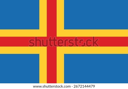 Aland Islands national flag vector isolated design