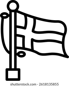 Aland Islands national signal Flag Icon