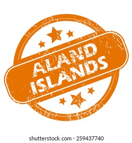 Aland islands orange grunge rubber stamp on a white background. Vector illustration