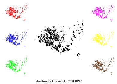 Aland Islands Region (Republic of Finland) map vector illustration, scribble sketch Aland map