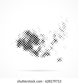 Aland map in halftone. Dotted illustration isolated on a white background.
Vector illustration.