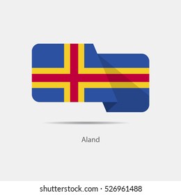 Aland national flag on a white background with shadow. vector illustration