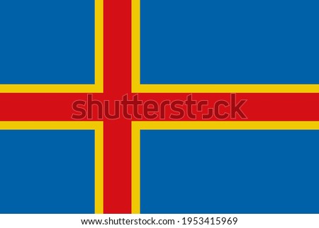 Alandic flag vector icon. The flag of Aland Islands.