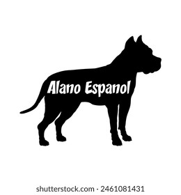 Alano Espanol Dog silhouette dog breeds logo dog monogram vector