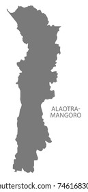 Alaotra-Mangoro region map of Madagascar grey illustration silhouette shape