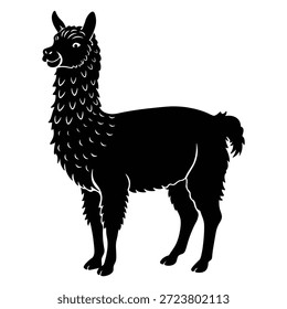 Alapaca Silhouette Vektor und Illustration mit Hintergrund.